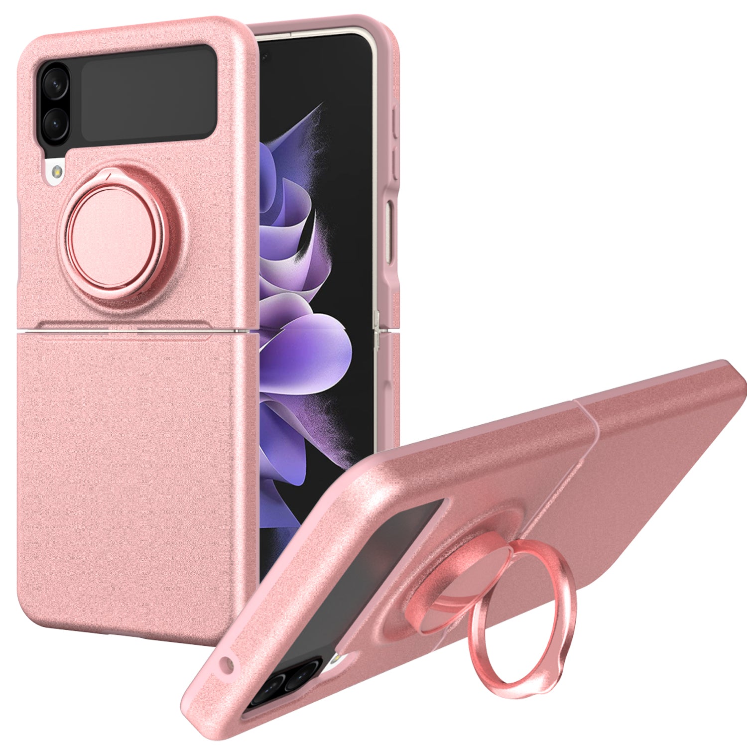 GW19 For Samsung Galaxy Z Flip4 5G Ring Kickstand TPU Phone Case Anti-drop Protection Cover GW19 For Samsung Galaxy Z Flip4 5G Ring Kickstand TPU Phone Case Anti-drop Protection Cover